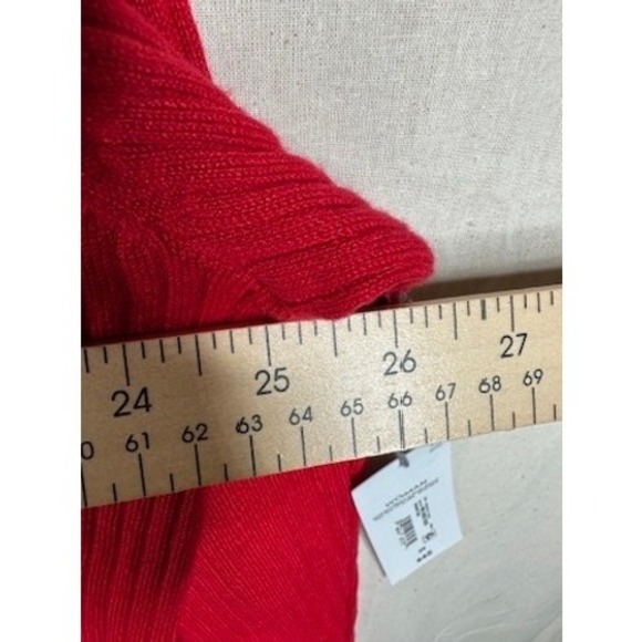 NWT Liz Claiborne Sweater Womens Red Cabaret Button Cuff Ribbed Pullover‎ Sz 2X - Picture 7 of 9